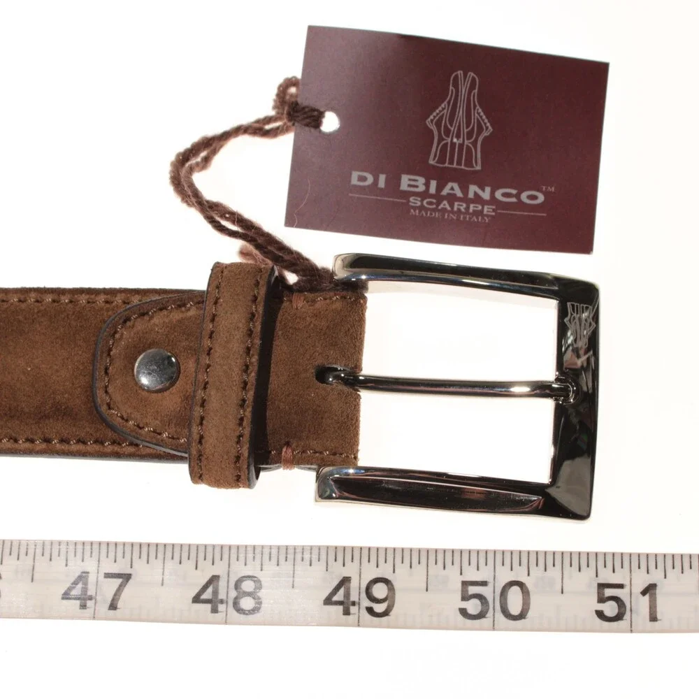 Di Bianco NWT Cut to Size Dress Belt In Solid Brown Suede Leather One Size